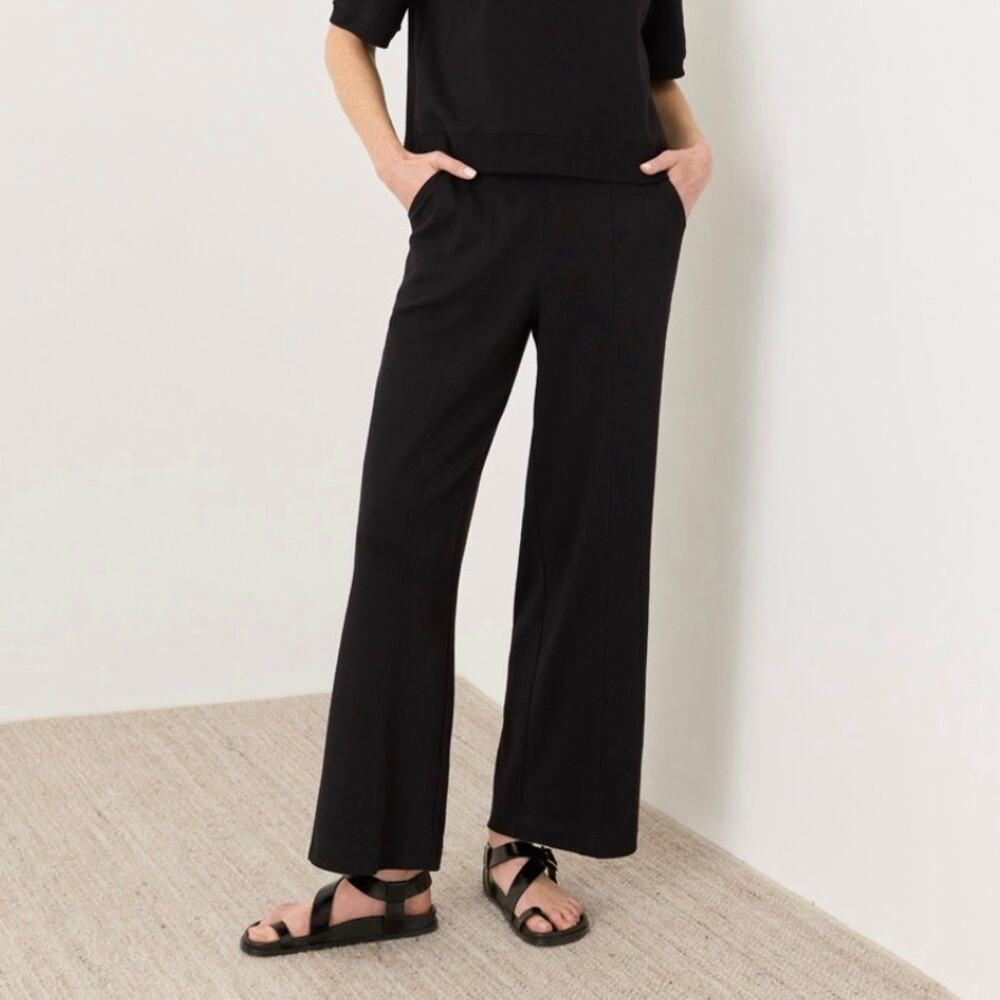 Pact Organic Airplane Pintuck Wide Leg Pant Travel Soft Cotton Knit Comfort XXL